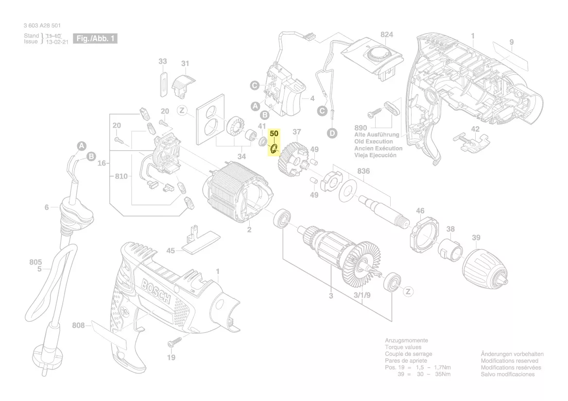 Circlips DIN 471-8x0,8 FSt réf. 2 916 640 005 BOSCH